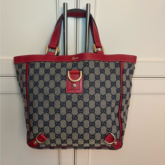 Gucci monogram Abbey red and blue tote.Pristine. - Picture 1 of 13